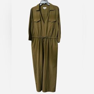 Calvin Klein Olive Green Jumpsuit with Drawstring Waist